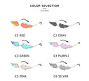 2022 New Fashion Fire Flame Sunglasses Women Men Brand Design Rimless Wave Eyewear Luxury Trending Narrow Sun glasses Streetwear