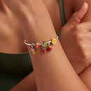 WOSTU 100% 925 Sterling Silver Chocolate Cake Charm Biscuit Candy Bead Enamel Pendant Fit Original Bracelet Necklace Jewelry