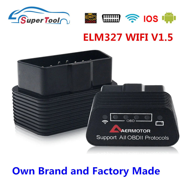 OBD2 Auto Scanner ELM327 Bluetooth/WIFI V1.5 OBDII ELM 327 BT/WI-FI 1.5 HHOBD HH OBD ELM327 Bluetooth 5.1/1.5 ELM 327 Switch On