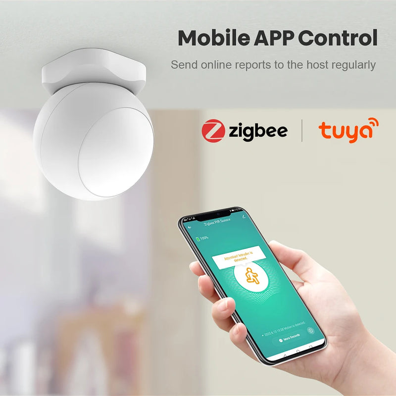 AVATTO Tuya Zigbee PIR Motion Sensor, Smart Home Infrared Passive Detector, Security Burglar Alarm Sensor with Tuya Gateway Hub