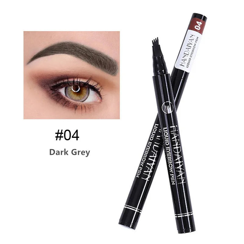 4D Microblading Eyebrow Pen 4 Forks Tip Eyebrow Tattoo Pencil Long Lasting Fine Sketch Liquid Eye Brow Make Up