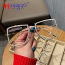 Kurzsichtigkeit Weitsichtigkeit Damen Sonnenbrillen Vintage Brillen mit klaren Gläsern Damen Luxus Strass-Brillen Herren Optische Brillen