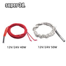 12V/24V 40W 50W Ceramic Cartridge Heater 6*20mm 1M /2M Cable 3D Printer Print Head Induction Heater Heating Tube element