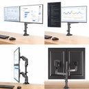 NB H180 Double monitor desk Holder Arm Gas Spring Full Motion 17"-27" LCD TV Mount ergonomic dual arm clamp bracket 2-9kgs each