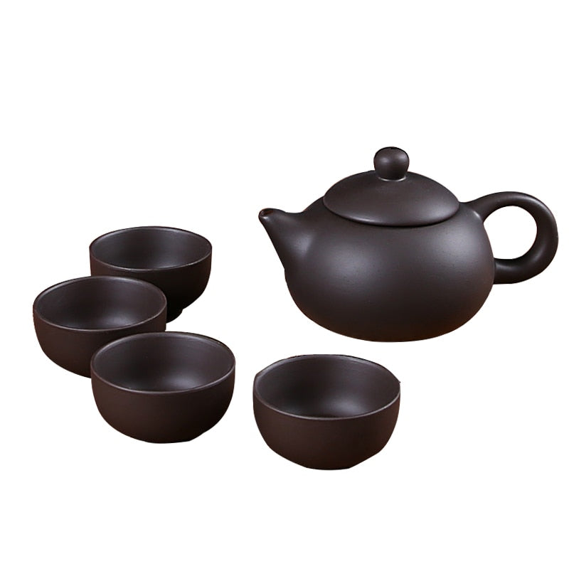 150ml Zisha Kung Fu Tea Set Yixing Teapot Handmade Tea Pot Cup SetCeramic Chinese Tea Ceremony 4 Cups Set 25ml