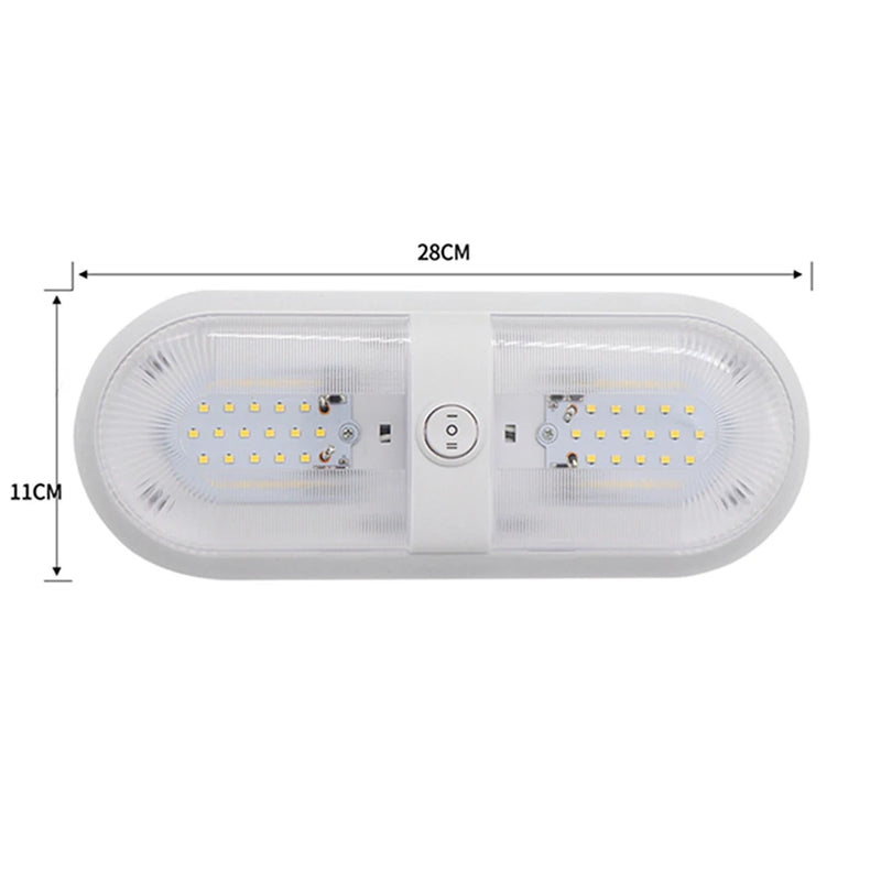 12V 24/48 LED Dome Light Ceiling Lamp with Switch Caravan Accessories for RV Marine Boat Yacht Camping Car Motorhome Trailer