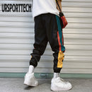 Hip Hop Streetwear Men's Splice Joggers Pants Fashion Men Casual Cargo Pant Trousers High Street Elastic Waist Harem Pant Men