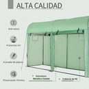 Outsunny Greenhouse Garden Shed Tunnel Type Greenhouse with 4 Windows and 2 Doors Made of Pe and Steel 300X100X200 cm Green