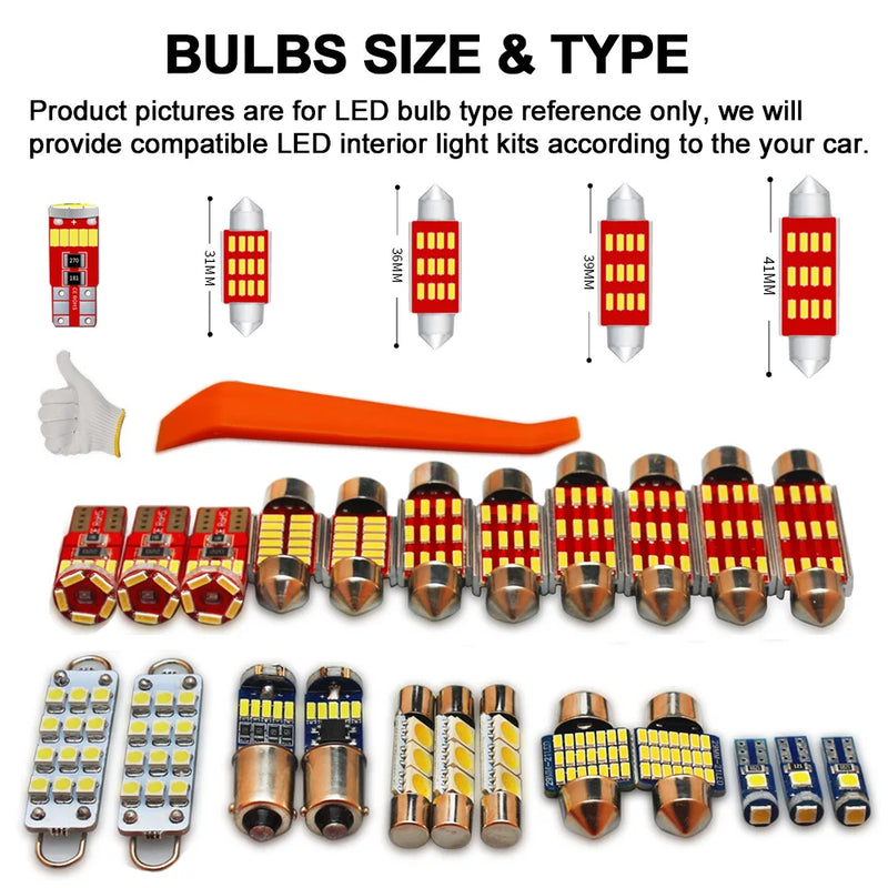 MDNG 14Pcs Canbus For VW Volkswagen Jetta 4 MK4 1999 2000 2001 2002 2003 2004 2005 LED Bulbs Interior Map Trunk Dome Light Kit