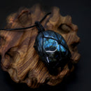 LOOKER Labradorite Necklace Natural Stone Pendant Wrap Braid Necklace Yoga Macrame Necklace for Men Women Energy Necklace