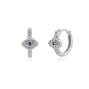 ANDYWEN 925 Sterling Silver CZ Eye Huggies Earrings 7.5mm Mini Hoops Loops Clips Crystal Blue Zircon Fashion 2020 Women Jewelry