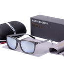 BARCUR Polarized Sun glasses for Men Aluminum Legs Sunglasses Polarized PC Frame Vintage Night Male Driving Glasses Women