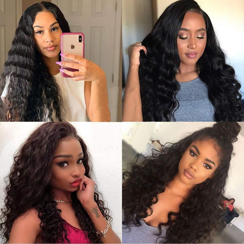 30 32 40 Inch Loose Deep Wave Bundles Peruvian Human Hair Bundles 1/3/4 PCS Wet and Wavy Human Hair Extensions Curly Hair Bundle