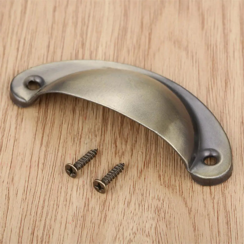 DRELD 1Pcs 65mm Antique Brass Shell Pull Retro Metal Cabinet Furniture Handles Kitchen Cabinet Drawer Furniture Knobs Hardware