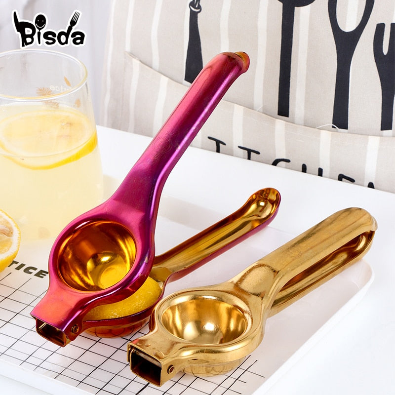 1PC Stainless steel Lemon Squeezer Golden Manual Fruit Juicer Household Orange Clip With Hand Press Kitchen Utensils