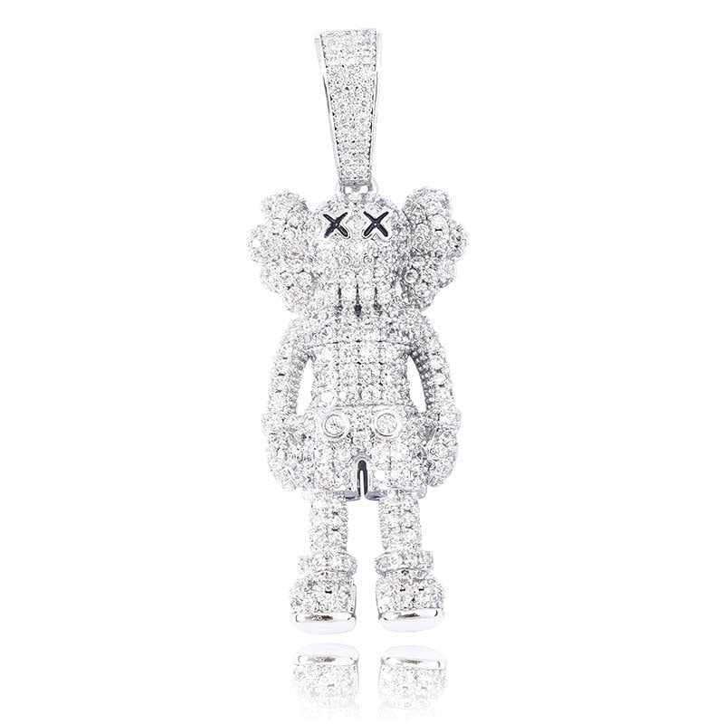 Iced Out Cartoon Puppets Pendant &amp; Necklace Cubic Zirconia Necklace Fashion Hip Hop Jewelry Mens Gift