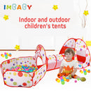 IMBABY Spielzeugzelt Indoor-Bällebad 3-in-1 Kinderzelt Faltbarer Krabbeltunnel Outdoor-Campingzelt Kinderzimmer-Haus
