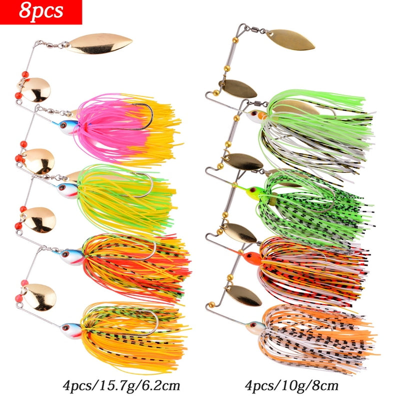 4pcs/8Pcs Fishing Lure Wobbler Lures Spinners Spoon Bait For Pike Peche Tackle All Artificial Baits Metal Sequins Spinnerbait