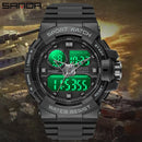 SANDA Waterproof Sports Watch Men's Clock LED Digital Quartz Watch Top Brand Luxury Men G style Luminous Watch Relogio Masculino
