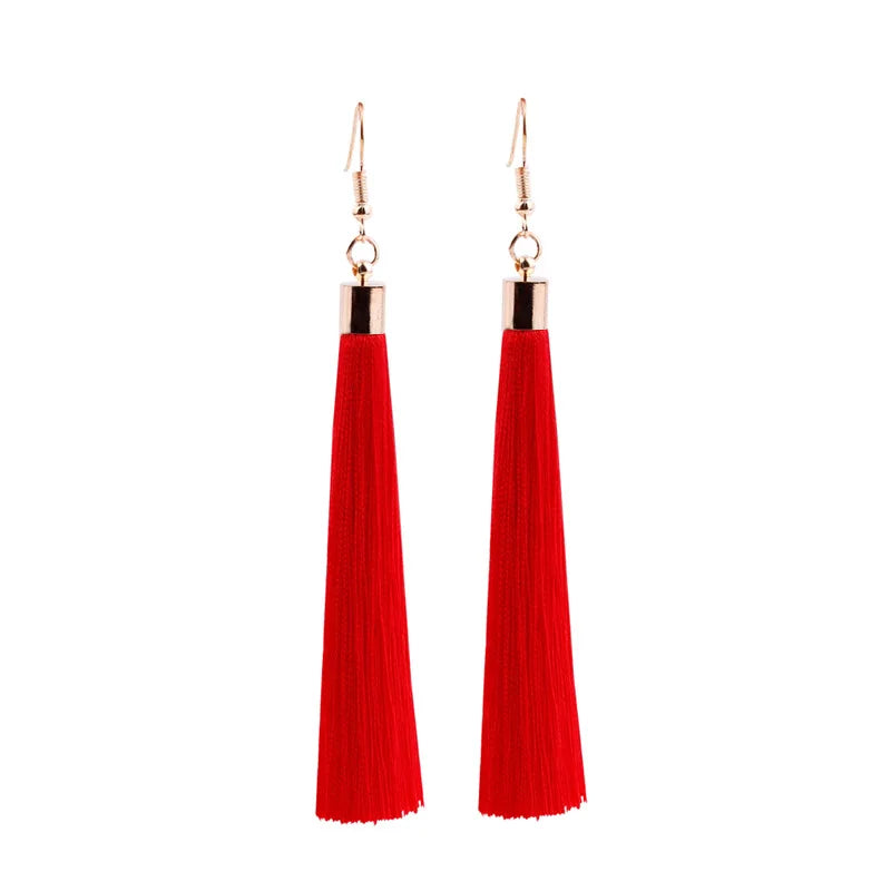 New Arrival 20 Colors Tassel Earrings for Women fashion earrings for women 2023 statement Earrings Simple Dangle Earrings Wholes