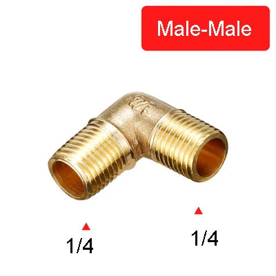 1/8" 1/4" 3/8" 1/2" Female x Male Thread 90 Deg Brass Elbow Pipe Fitting Connector Coupler For Water Fuel Copper