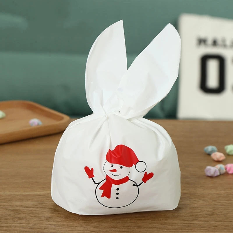 Special Price 50pcs 13.5x22cm Cute Rabbit Ear Plastic Bag Cookie Bags Christmas Gift Bags Candy Birthday Party Wedding Decorate