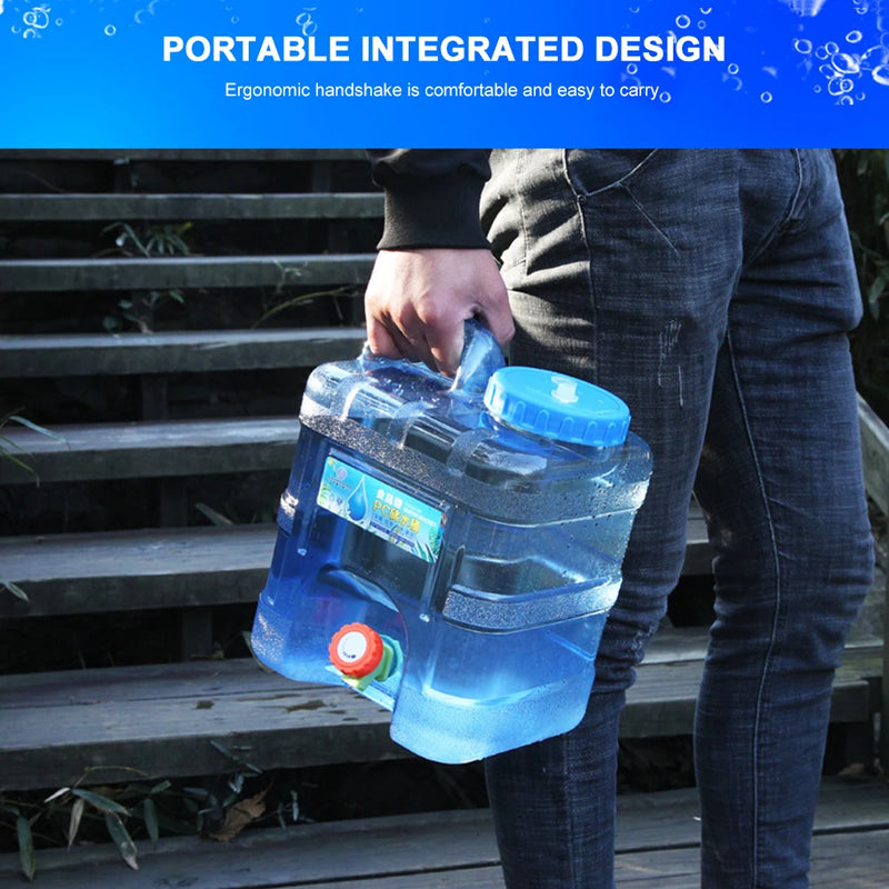 7.5/10/15L Capacity Outdoor Water Bottle Portable Picnic Water Tank Container With Fauce For Camping Picnic Hiking