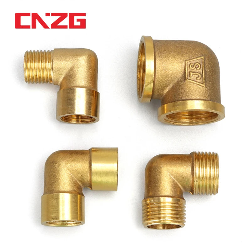 1/8" 1/4" 3/8" 1/2" Female x Male Thread 90 Deg Brass Elbow Pipe Fitting Connector Coupler For Water Fuel Copper