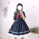 Summer Short Sleeve Gothic Lolita Dress Harajuku Street Fashion Cross Cosplay Female Bow Dress Japanese Soft Sister Style Dress