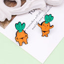 Bodybuilding Carrot Lapel Pin T-back Big muscle Orange vegetables Cartoon carrot Enamel Brooch Bag hat punk Badge Gifts