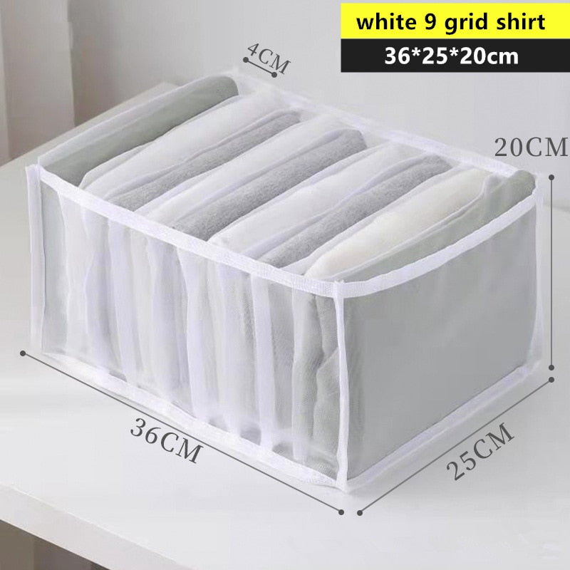 7 Grid Jeans Storage Box Closet Organizer Home Separation Bra Leggings Clothes Storage Case Drawer Wardrobe Divided Storage Bags