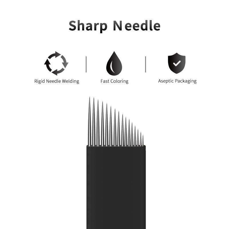 Super Sharp 0.18mm Black Nano Pin Microblading Needles Permanent Makeup Needle Eyebrow Manual Tattoo Needles Blade 3D Embroidery