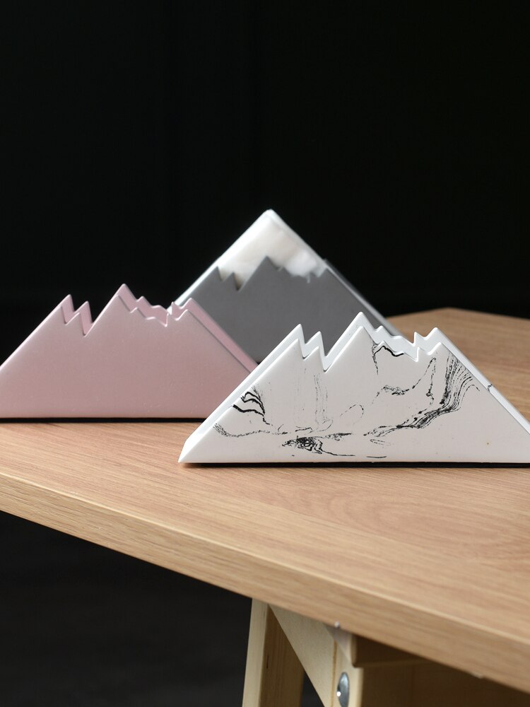 Nordic Home Snow Mountain Shaped Cement Table Napkin Holder Tissue Holder Tissue Clip For Desktop Decoration кольцо для салфеток