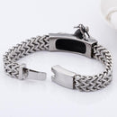 Fongten Retro Mesh Bracelet Men Stainless Steel Motorcycle Biker Charm Man Bracelets Fashion Jewelry