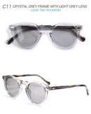 Gregory Peck OV5186 Vintage Round Men Sunglasses Frame Transparent Trendy Cicle Sunglasses for Women Polarized Round Sunglasses