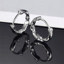 Trendy 925 Sterling Silver Earrings For Men Jewelry Fashion Wave Hoops Earrings Male Female Black White Accessories For Boy Gift