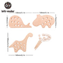 Holz-Kindergarten-Maus-Fädelbrett, Schnürung, Buche, Holz-Nähspielzeug, Dinosaurier-Knopf, Perlenblöcke für Jungen und Mädchen, Produkte