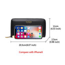 FOXER Women Split Leather Wallet Female Long Clutch Bags with Wristlet Lady Card Holder Wallets Coin Purse Cellphone Bag 256001F