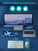 Tastatur für Tablet Android iOS Windows Kabellose Maus Tastatur Bluetooth-kompatible Regenbogen-Hintergrundbeleuchtung Tastatur für iPad Telefon