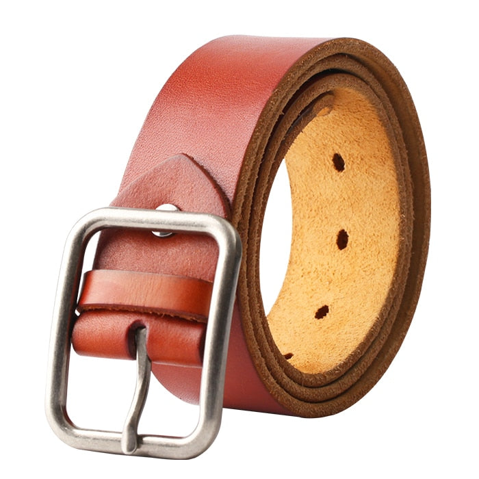 Vintage 100% Genuine leather Belt for Men High Quality Natural Cow Leather Men&