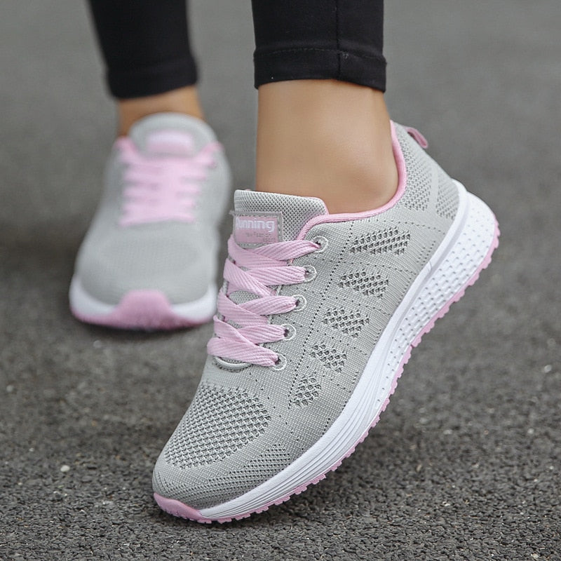 Women&#39;s Sports Shoes Fashion Breathable Walking Mesh Flat Shoes Women&#39;s Sneakers For Women 2021 Tennis Female Women Casual Shoes