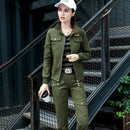 2022 Conjunto Feminino Women's Cotton Casual Spring Camouflage Army Green Two Piece Set 3XL 4XL 5XL Autumn Survetement Clothing