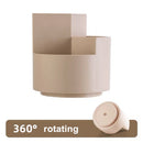 MINKYS Multifunctional 3 Grid 360 Degree Rotating Pen Holder Desktop Organizer Large Capacity Pencil Box School Stationery