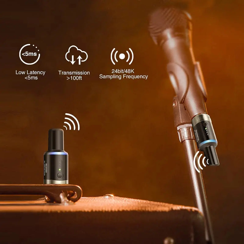 LEKATO MW-1 5.8GHz Automatic Transmitter Setup Wireless Microphone System Plug On XLR Wireless Transmitter Receiver For Effector