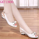 GKTINOO 2023 Summer New Style Sandals Female Summer With Wedges Open Toe Shoes White Shoes Comfortable Women's Shoes