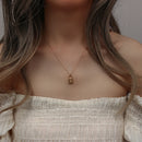 E.B.belle Stainless Steel O-Chain Old English Gold Plated Personalised Lock Necklace Women's Birthday Gift Letter Necklace