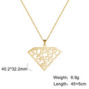 Cazador Super Papa Mama Pendant Necklace for Men Dad Woman Stainless Steel Jewelry Mother Father's Day Gifts Wholesale 2025 New