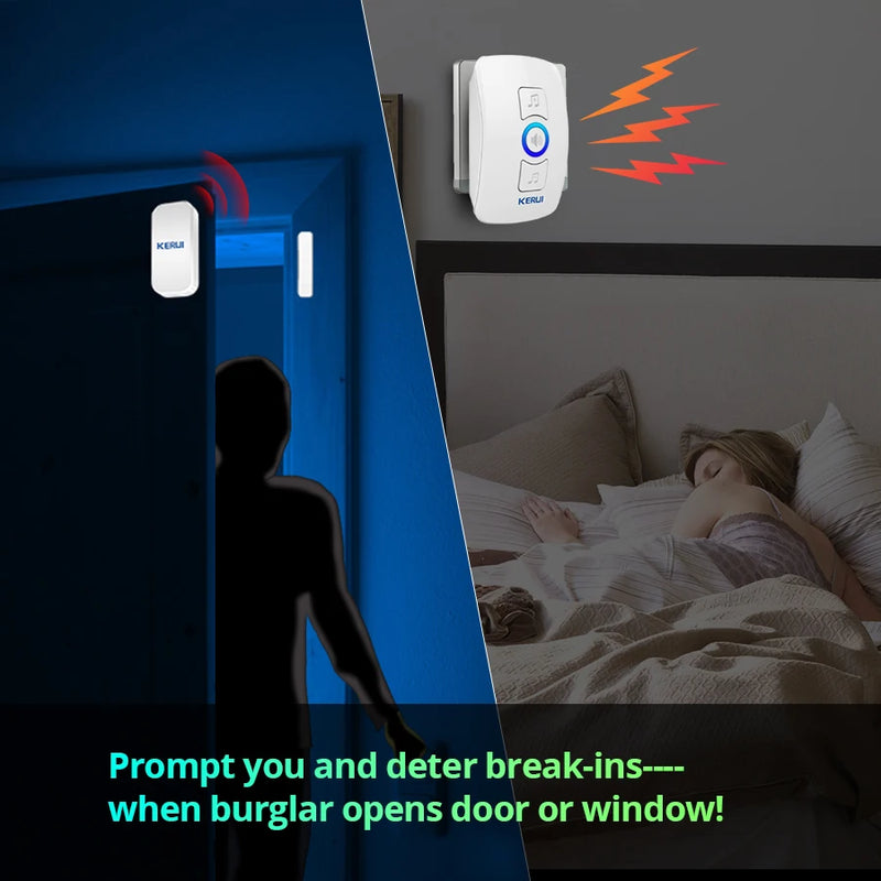 KERUI M525 32 Songs Optional 500ft Door Chime Home Security Welcome Wireless Doorbell Smart  Doorbell Alarm LED light