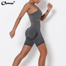 Nahtloses Yoga-Set für Damen, Sport-BH, Leggings mit hoher Taille, Fitness-Sets, Fitness-Shorts, Laufbekleidung, Trainingskleidung, Sportanzüge