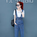 Women's overalls mother pants 2020 new Korean version of loose summer and autumn women's denim high waist overalls suspenders